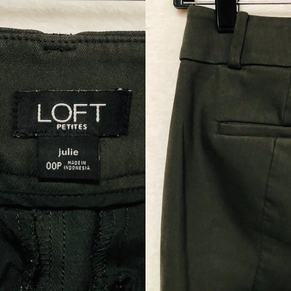 LOFT Petite Dark Olive Green Skinny Ankle Pants - Picture 9 of 12